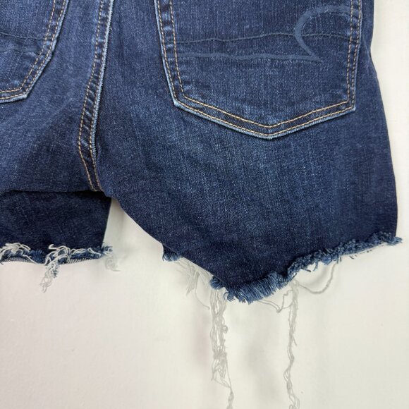 American Eagle Next Level Stretch Hi-Rise Shortie Denim Jean Shorts Size 00 EUC - Picture 8 of 10